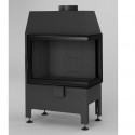 Kurtuve HEATRO 55 P melna keramika, ar labo sānu stiklu  , 9kW , 550mm sērijas platums , h=450mm, dūmvada Ø 180mm