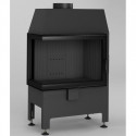 Kurtuve HEATRO 55L melna keramika, ar kreiso sānu stiklu  , 9kW , 550mm sērijas platums , h=450mm, dūmvada Ø 180mm