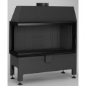 Kurtuve HEATRO 81L ar melnu keramiku , ar kreiso sānu stiklu  , 12kW , 810mm sērijas platums , h=450mm, dūmvada Ø 180mm